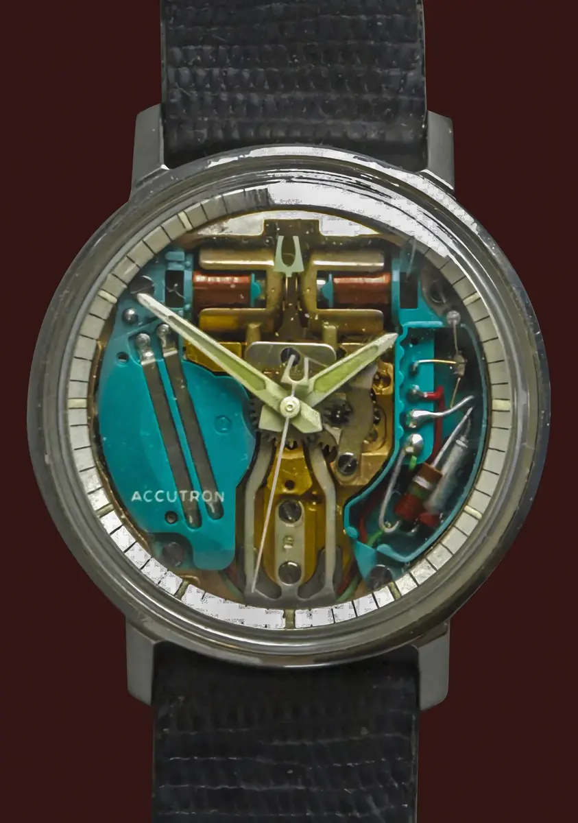 A Bulova Accutron tuning-fork watch
