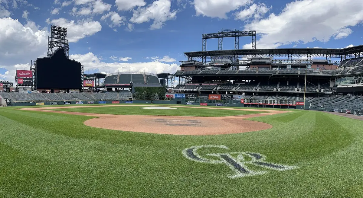 Panorama of Coors Field during a Colorado Rockies game