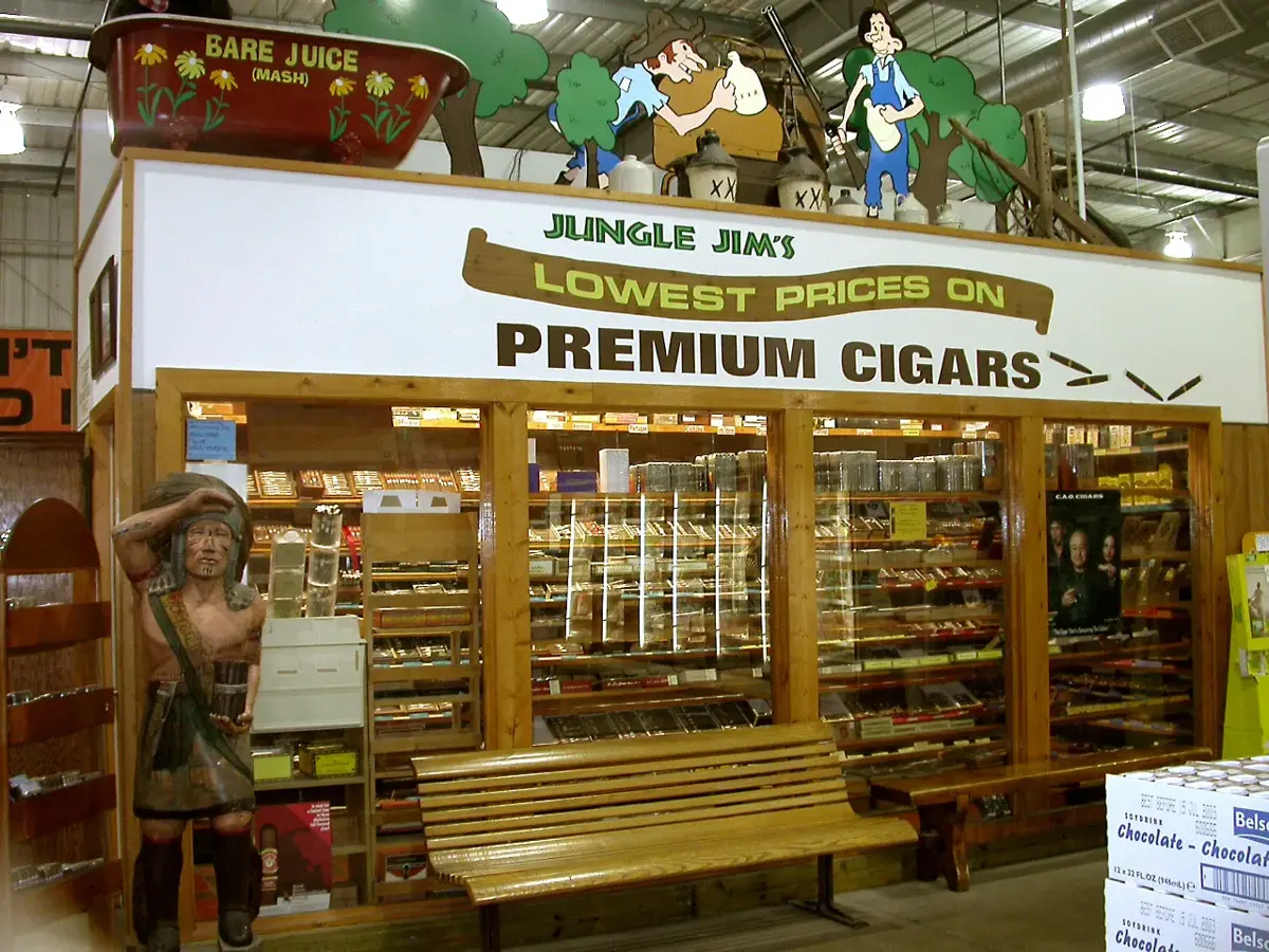 A wooden cigar humidor with a hygrometer
