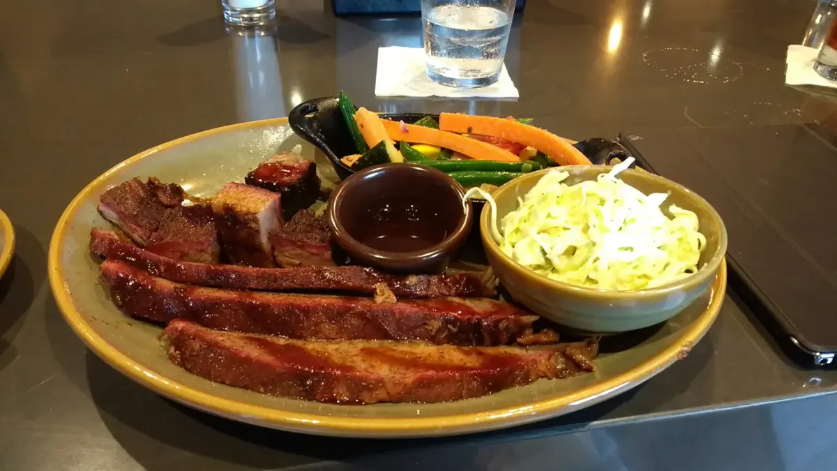 A Kansas City barbecue plate with brisket and burnt ends