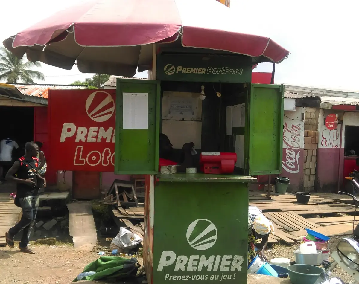 A self-service sports betting kiosk