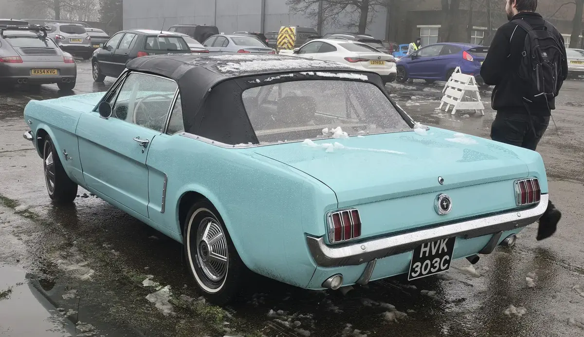 A 1965 Ford Mustang convertible