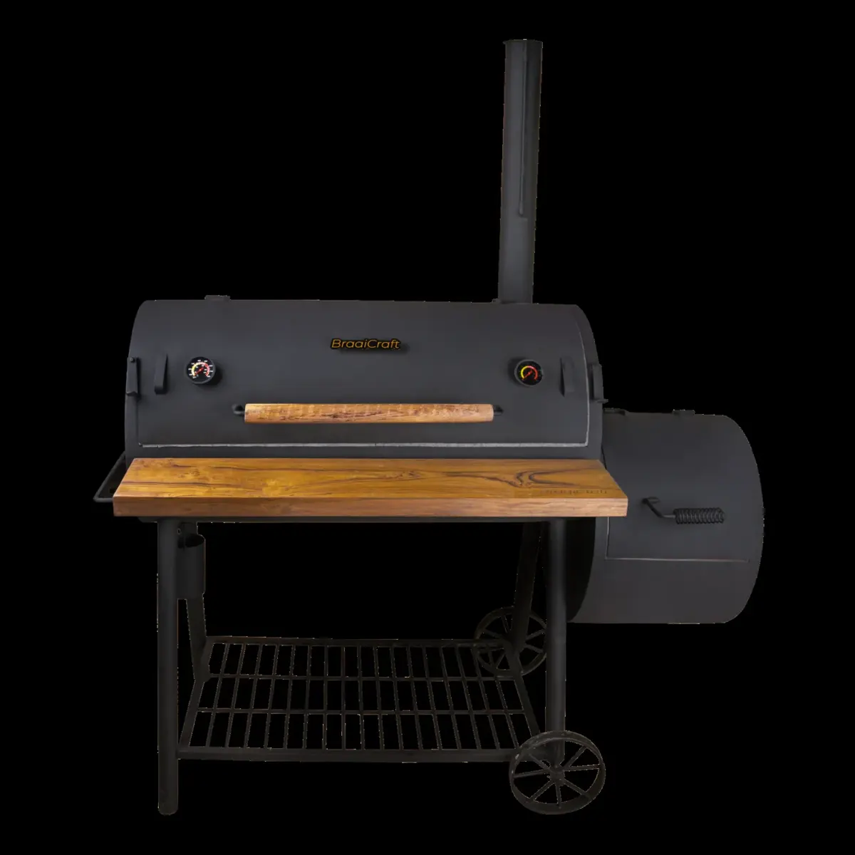 A reverse-flow offset barbecue smoker