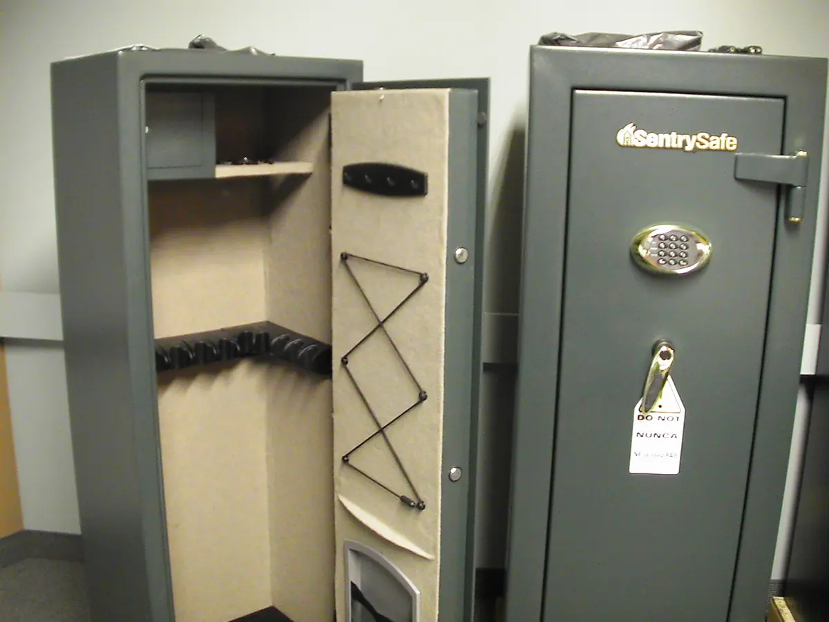 Gun safes on display