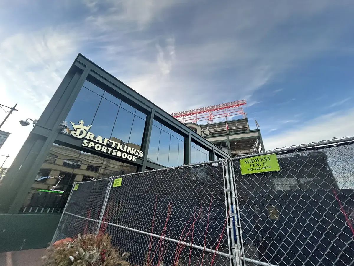 A sportsbook built into the ballpark complex at Wrigley Field in Chicago