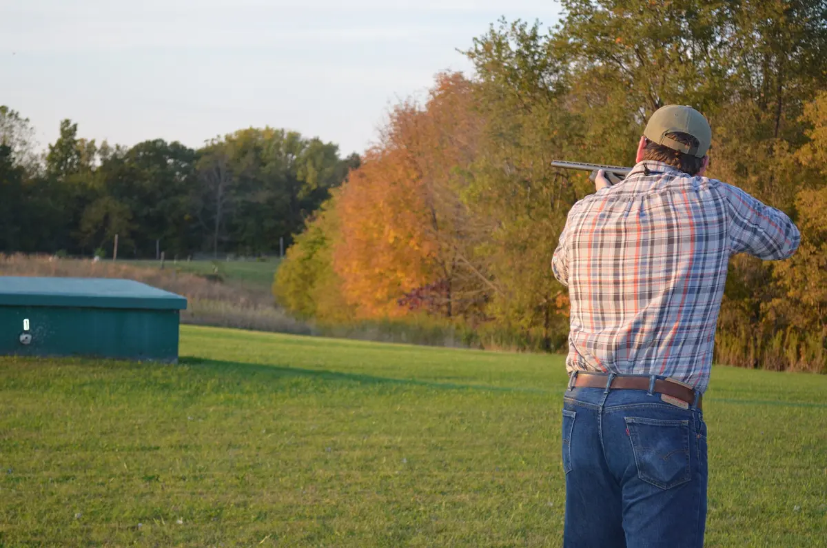 Trap shooting on a clay target range
